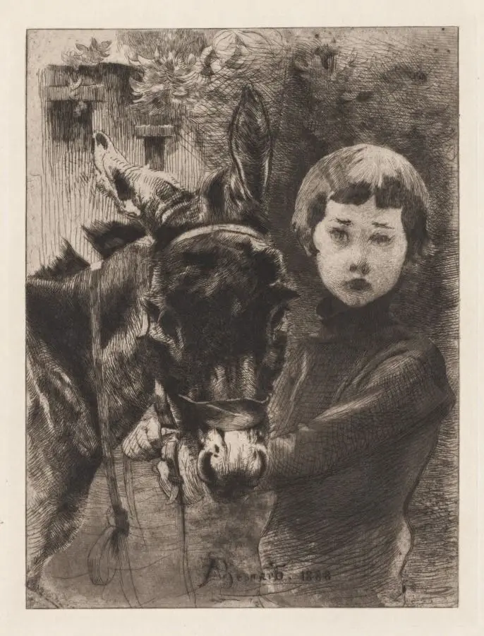 Robert Besnard and His Donkey (Robert Besnard et son âne) by Albert Besnard
