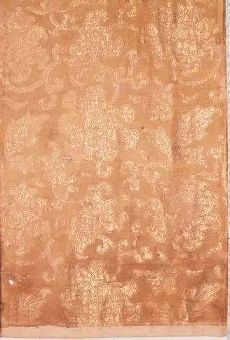 Cloth with Peonies Printed in Gold by Unknown artist
