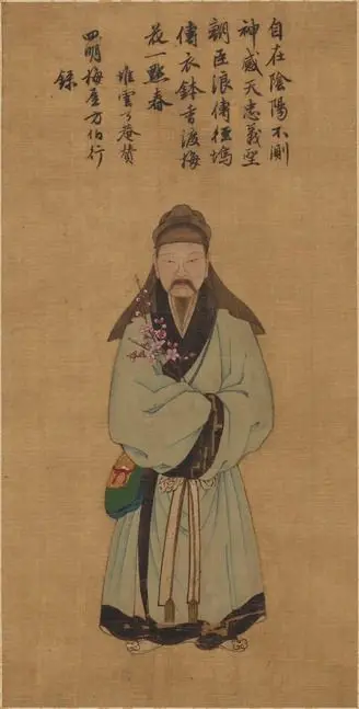 Tenjin Visiting China by Fang Meiya, inscription by Ryōan Keigo