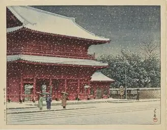 Zōjōji Temple in Snow by Kawase Hasui