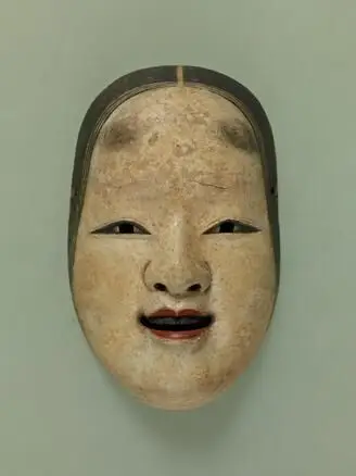 Noh Mask: "Manbi" by With the carved signature "Manbi Keshō" and the gold inscription "osayoshi (monogram)"