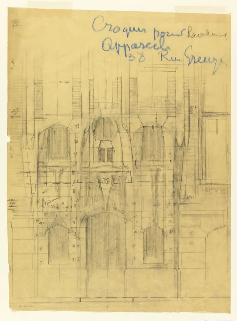 Drawing, Design for the Entrance of 38 rue Greuze by Hector Guimard