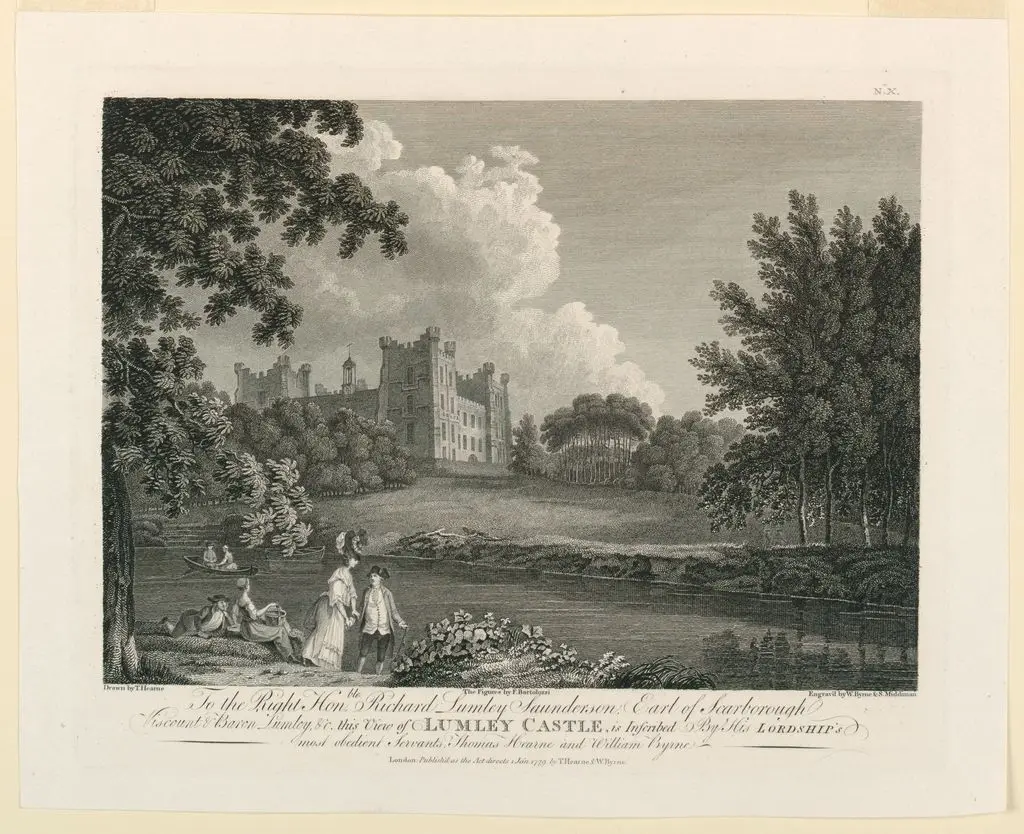 Print, View of Lumley Castle by David Byrne