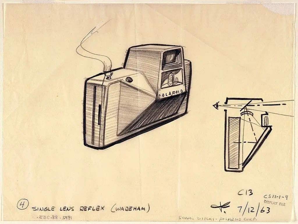 Drawing, Design for a Single Lens Reflex Camera (Wareham) for Polaroid by Henry Dreyfuss