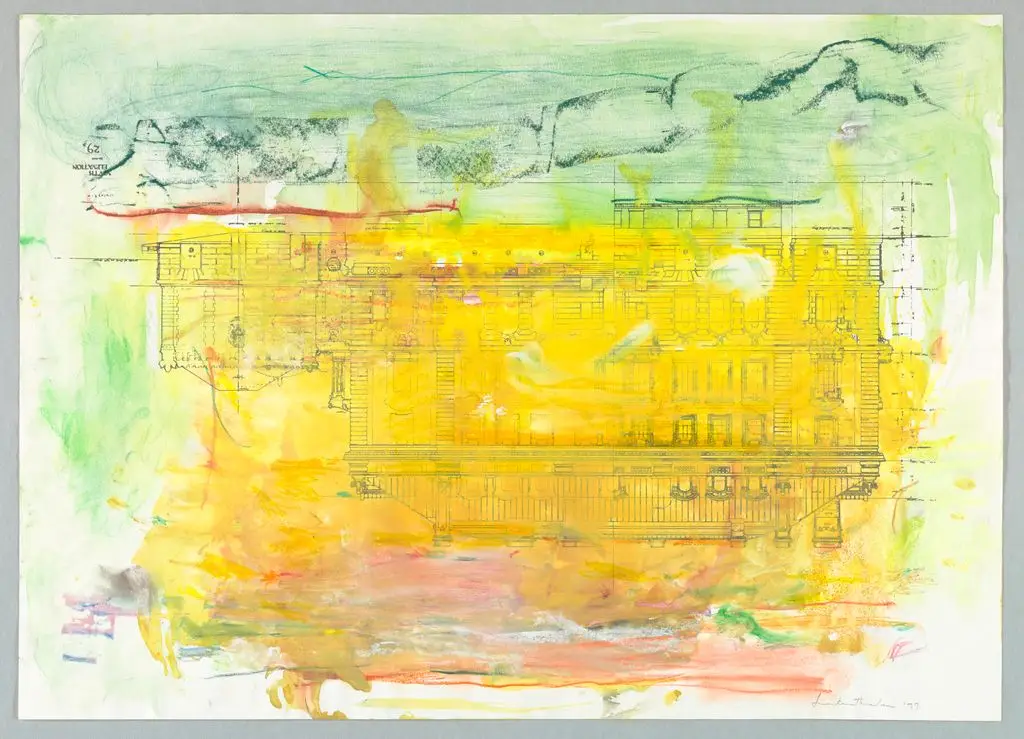 Drawing, Carnegie Mansion Embellisment by Helen Frankenthaler