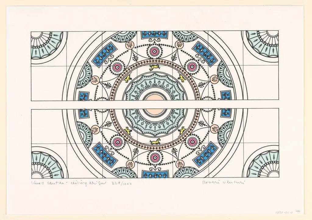 Print, Ceiling design print for Knoll Center, New York, New York, USA by Robert Venturi