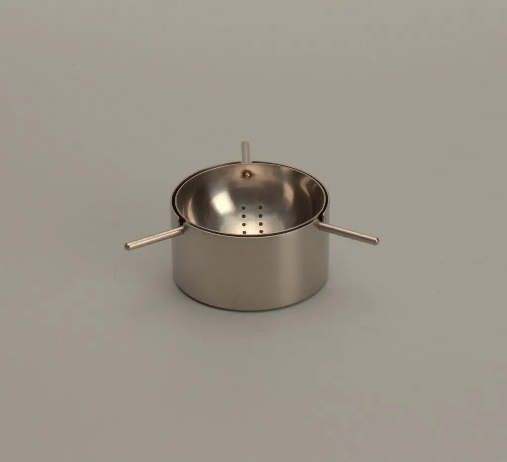 Tea Strainer and Stand Stand, Tea Strainer by Arne Jacobsen