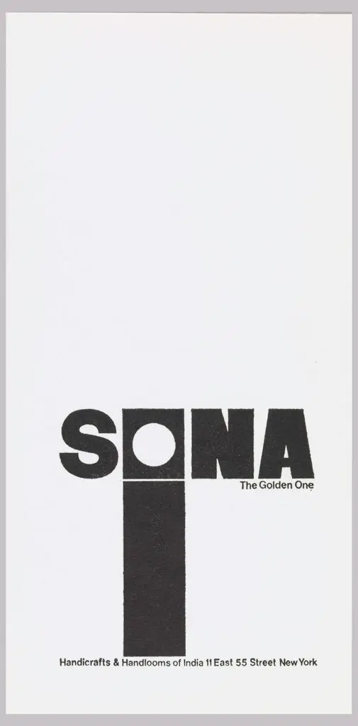 Letterhead, SONA The Golden One, 11 East 55th Street, New York, NY by Elaine Lustig Cohen