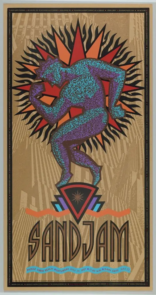 Poster, Sandjam, Pickle Farm Beach, Sand Castle Competition, Des Moines, IA by John H. Sayles