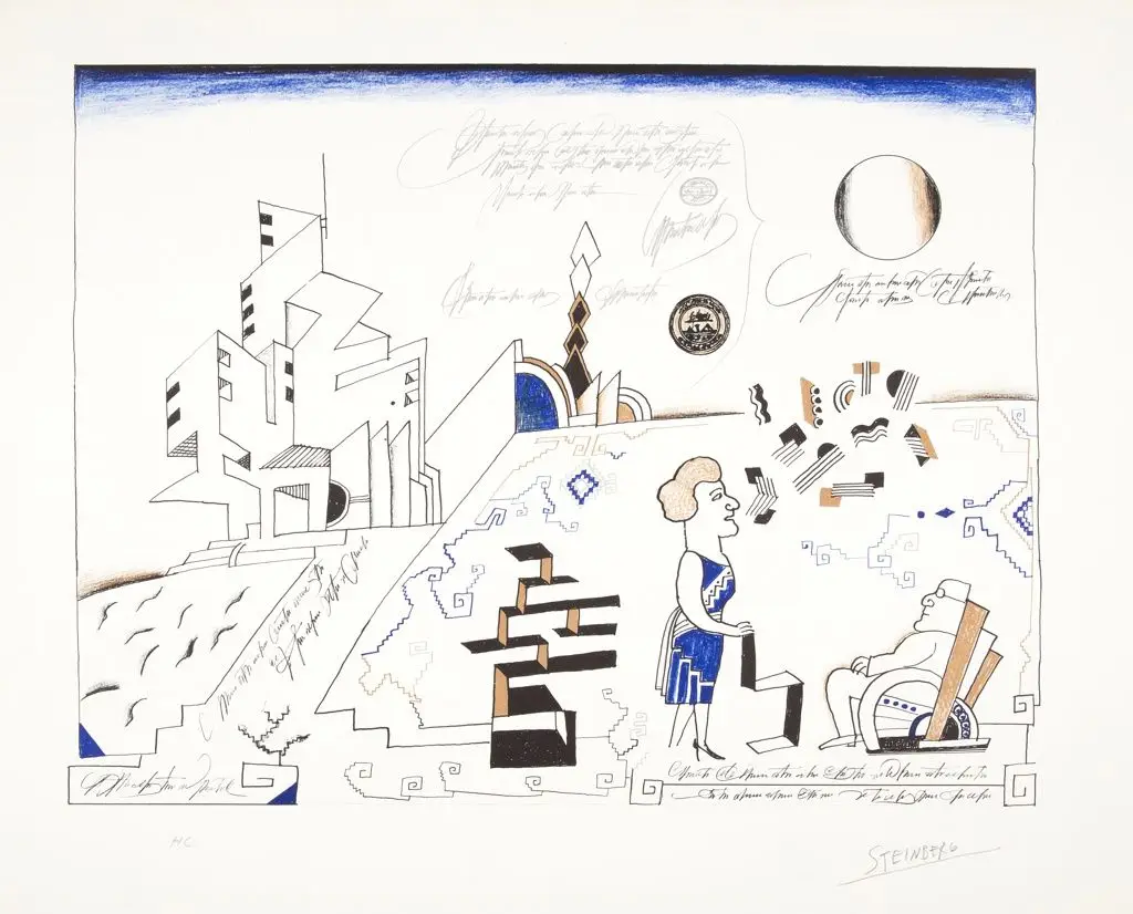 Print, Bauhaus by Saul Steinberg