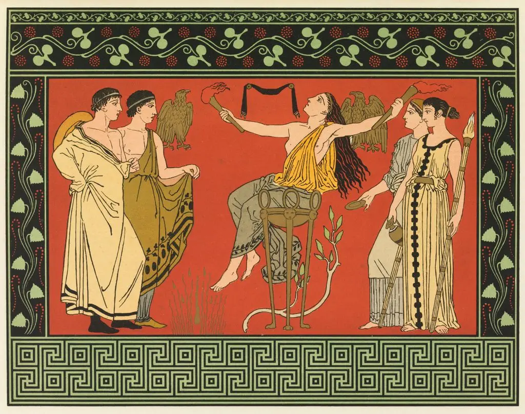 Book Illustration, Scenes from The Winter’s Tale, Declaration of the Oracle, act III, scene ii by Henry Warren; Owen Jones