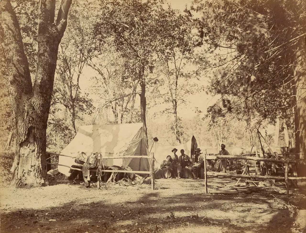 A Camping Party in Yosemite by Carleton Watkins