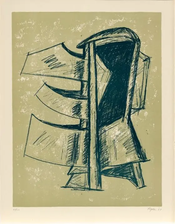 Print from Study for Sculptures by Seymour Lipton
