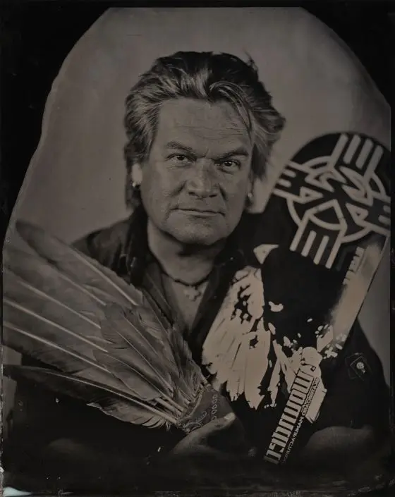 Walt Pourier, citizen of Oglala Sioux Tribe, Graphic Designer / Director of the Stronghold Society (2013), Critical Indigenous Photographic Exchange, Denver Art Museum by Will Wilson, Diné (Navajo)