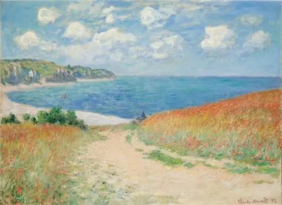 Path in the Wheat Fields at Pourville (Chemin dans les blés à Pourville) by Claude Monet