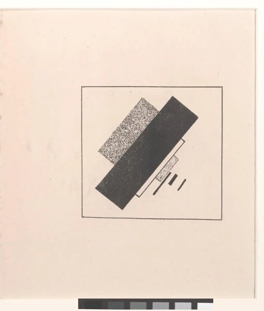 Composition with Four Black, One White, and Two Grey Elements from "Suprematism: 34 Drawings" by Kazimir Severinovich Malevich