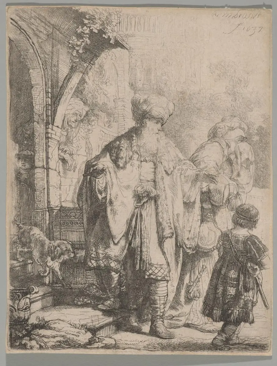 Abraham Casting Out Hagar and Ishmael by Rembrandt van Rijn