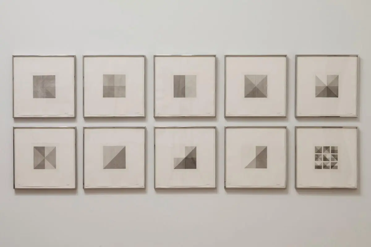 Squares with a Different Line Direction in Each Half Square by Sol LeWitt