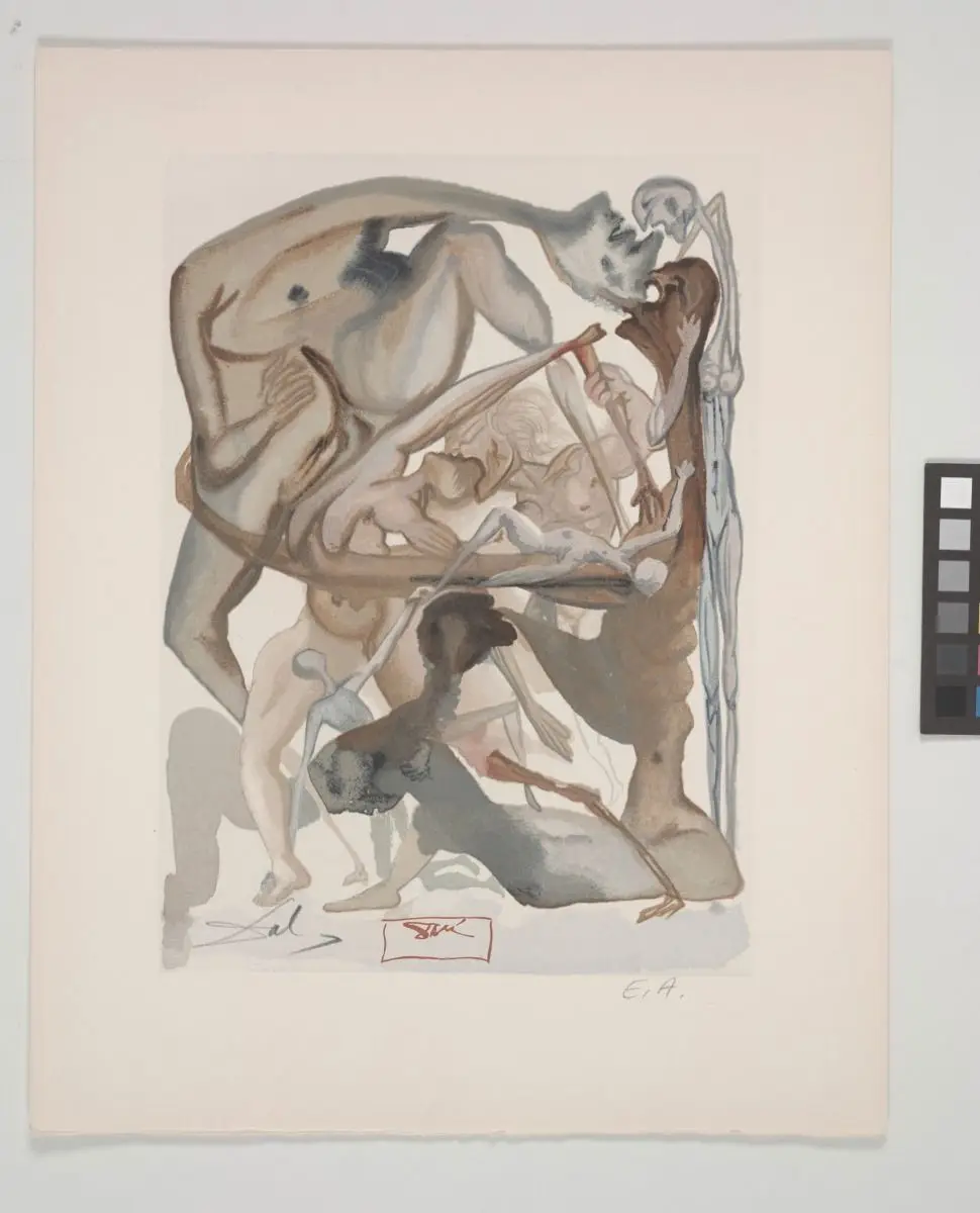 Hell: On the Edge of the Seventh Circle (Canto 11) by Salvador Dalí