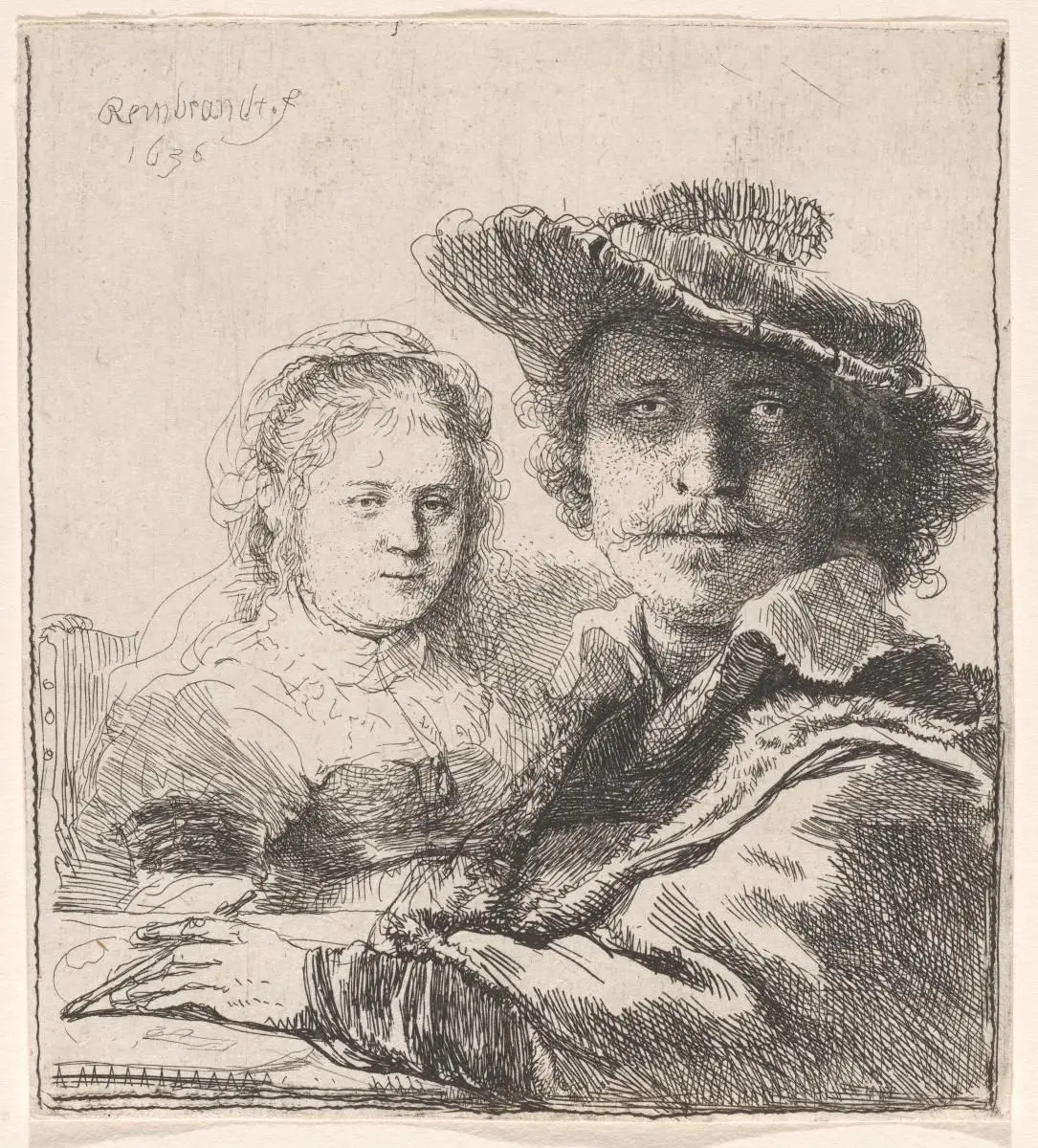 Self-Portrait with Saskia by Rembrandt van Rijn
