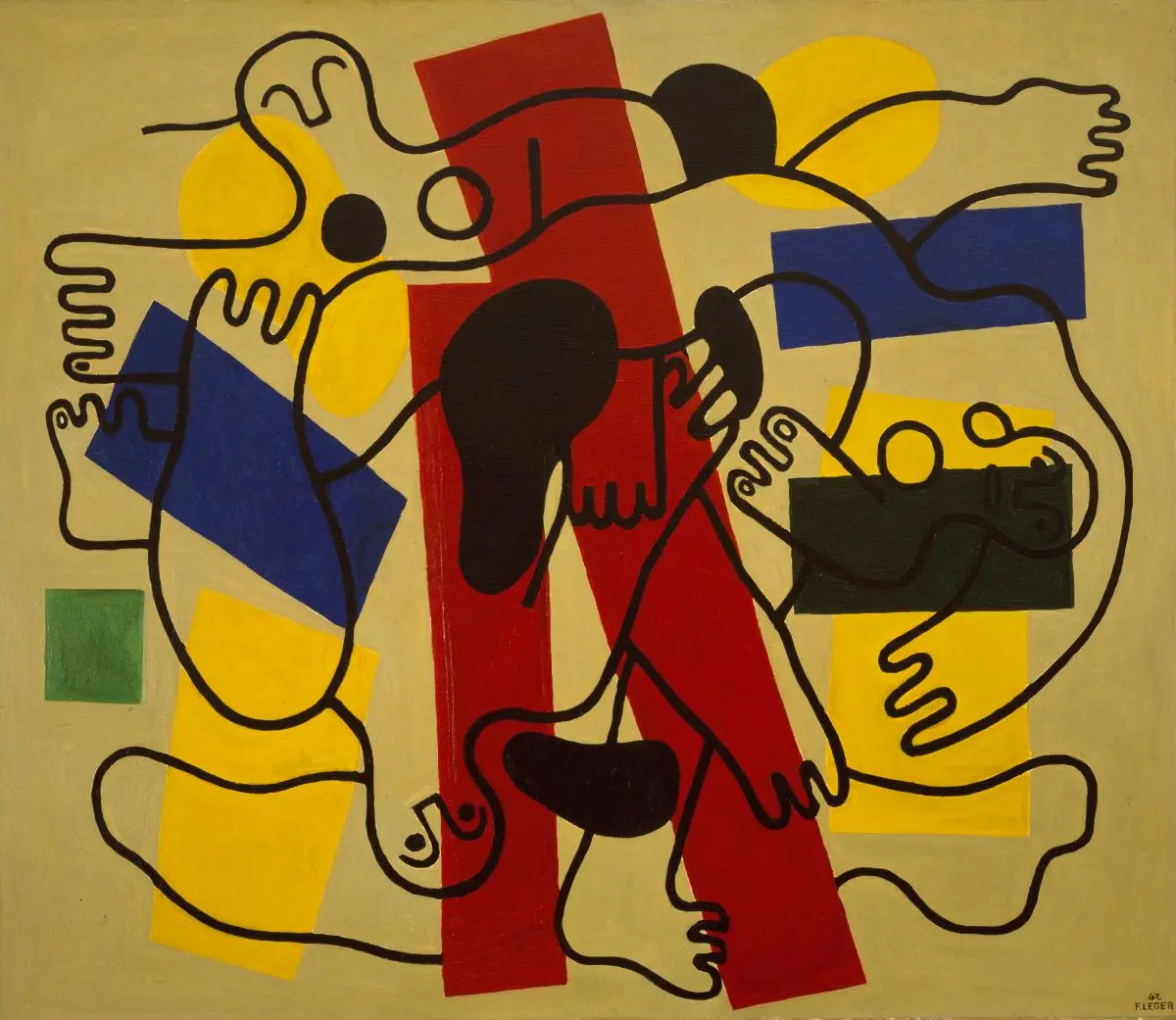The Divers (Red and Black) by Fernand Léger