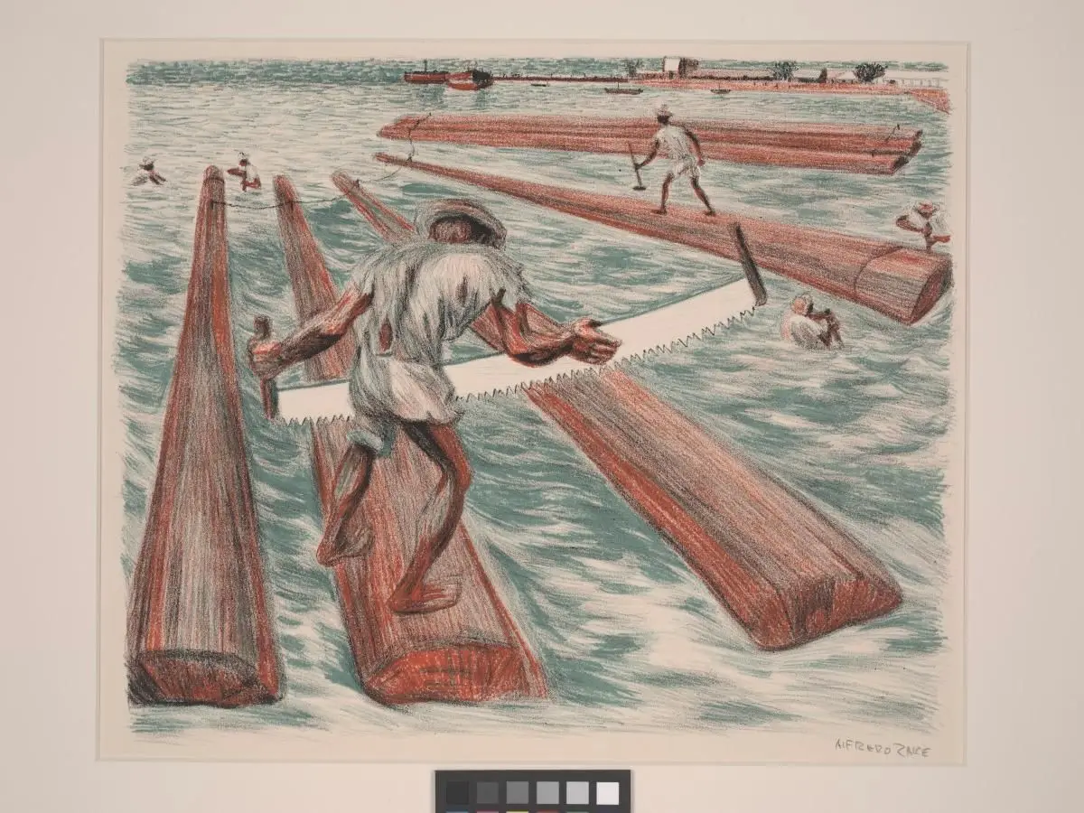 Lumber Workers, Bay of Campeche by Alfredo Zalce