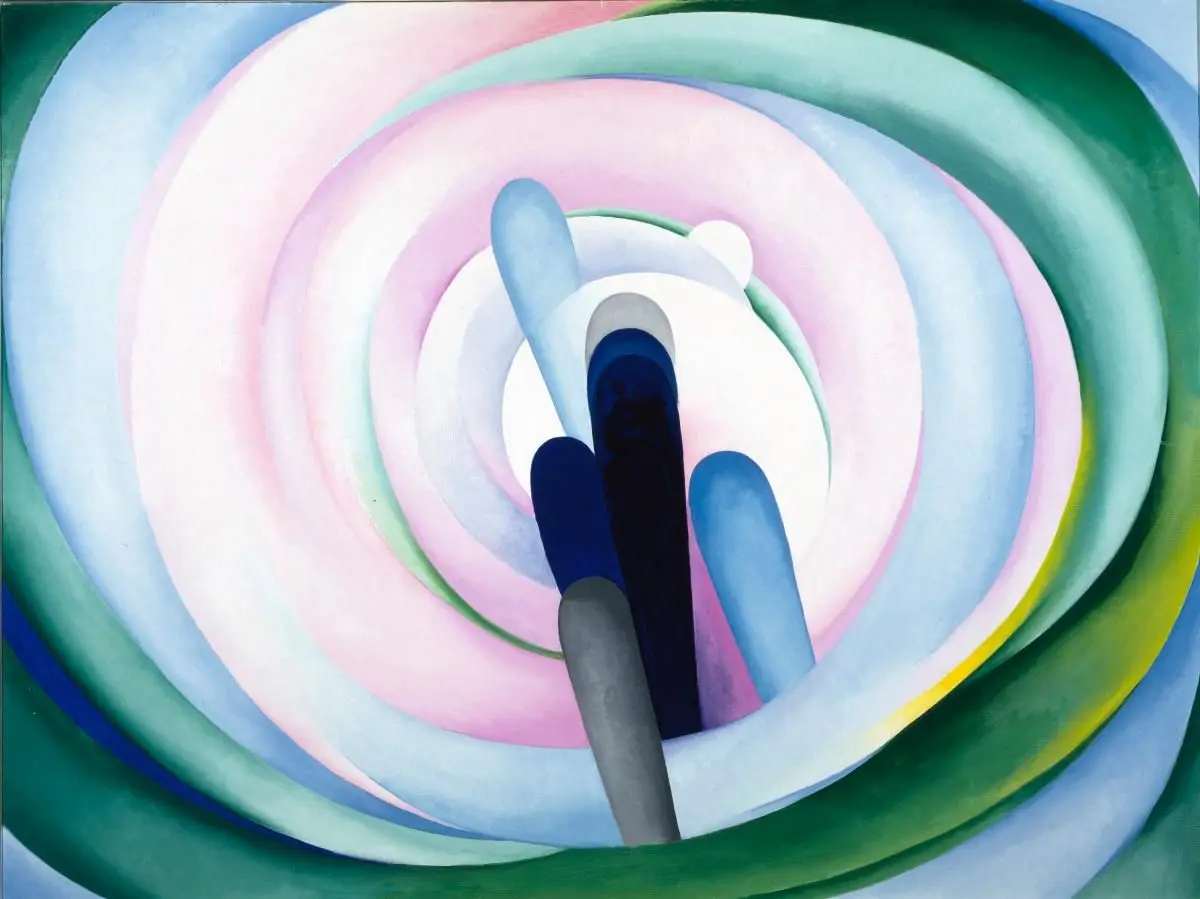 Grey Blue & Black—Pink Circle by Georgia O'Keeffe