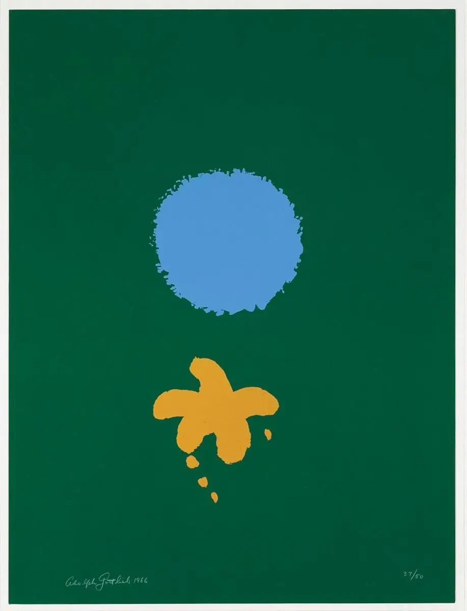 Green Ground Blue Disc by Adolph Gottlieb