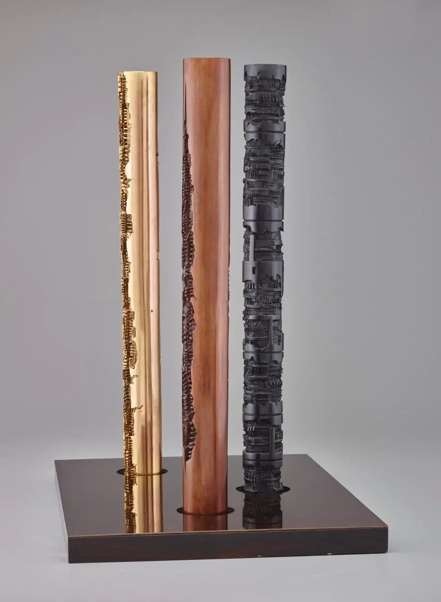 Maquette for the three columns (Triad) by Arnaldo Pomodoro