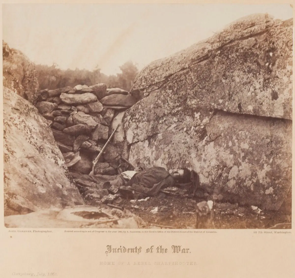 Home of a Rebel Sharpshooter, Gettysburg by Alexander Gardner