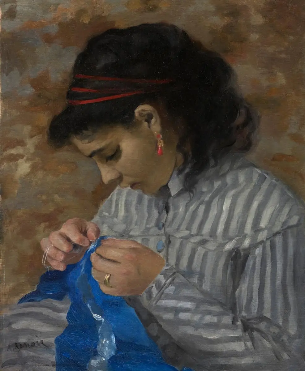 Lise Sewing by Pierre-Auguste Renoir