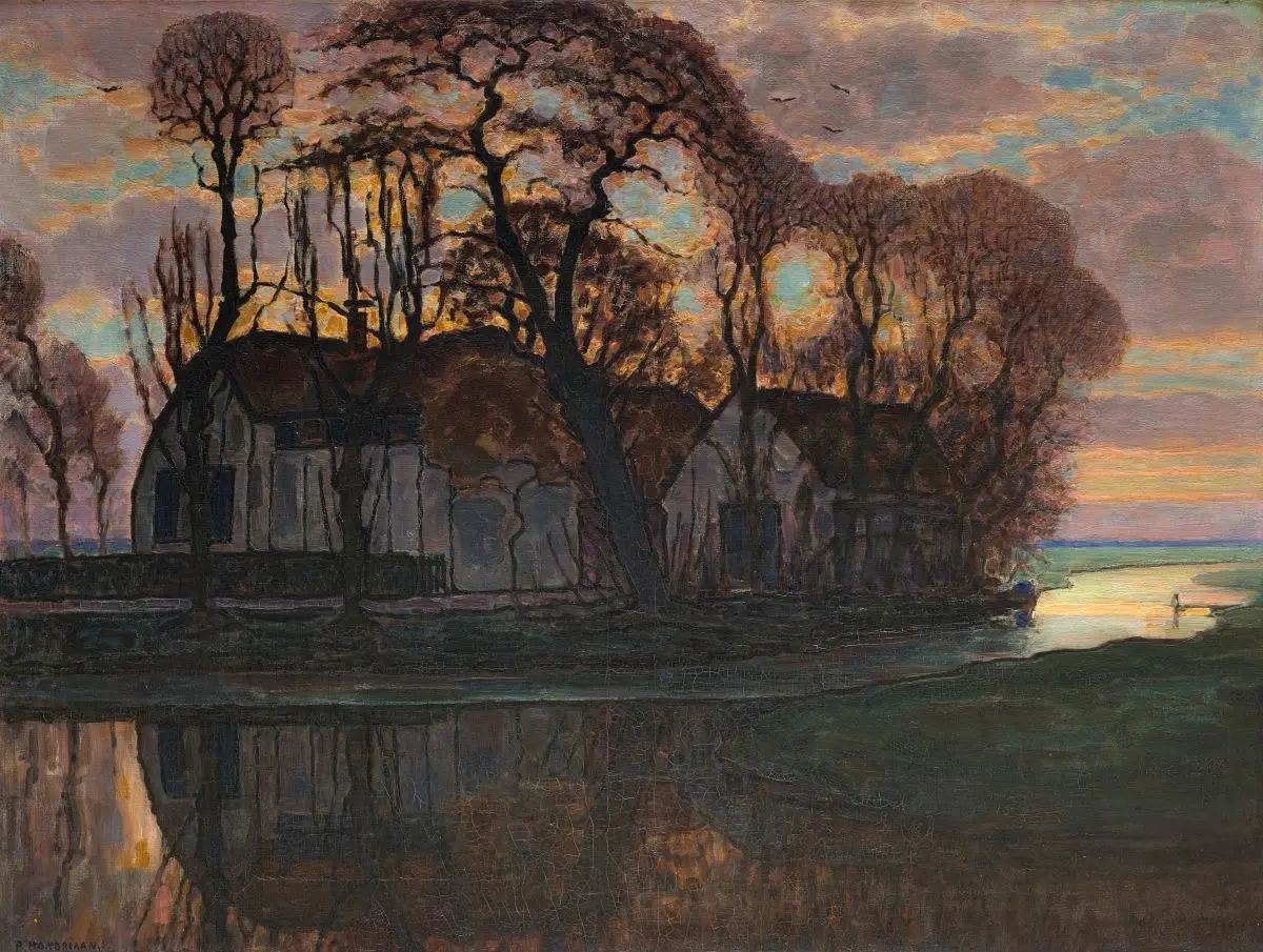 Farm Near Duivendrecht, in the Evening by Piet Mondrian