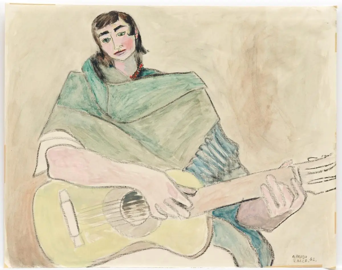 Woman and Guitar by Alfredo Zalce