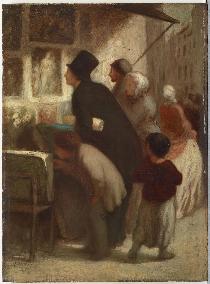 Outside the Print–Seller's Shop by Honoré Daumier