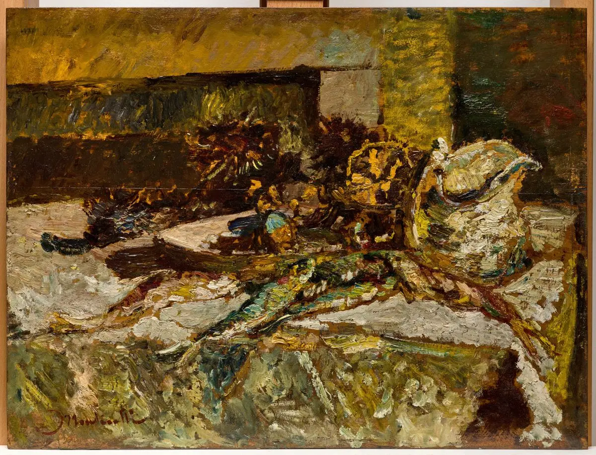 Still Life with Sardines and Sea-Urchins by Adolphe Monticelli