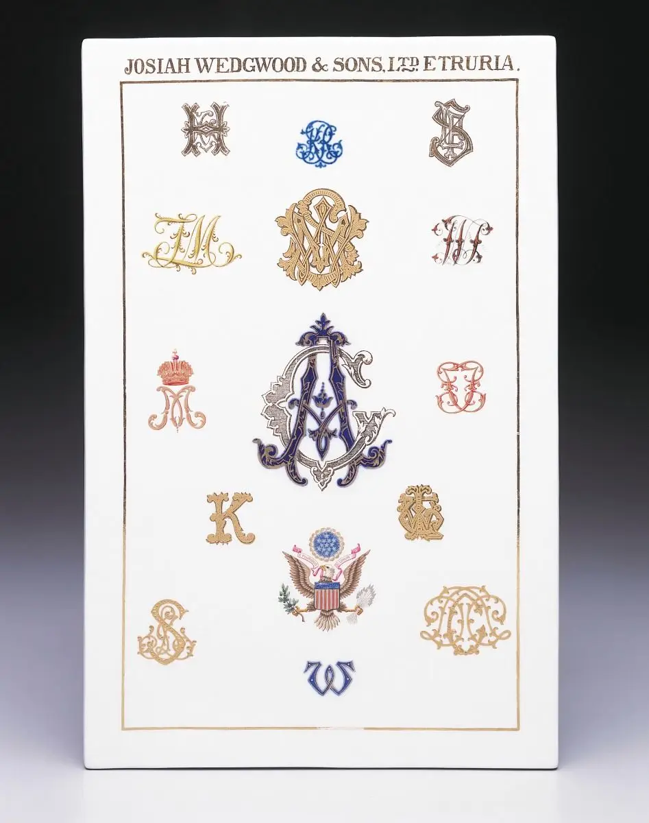 Monogram plaque by Josiah Wedgwood and Sons
