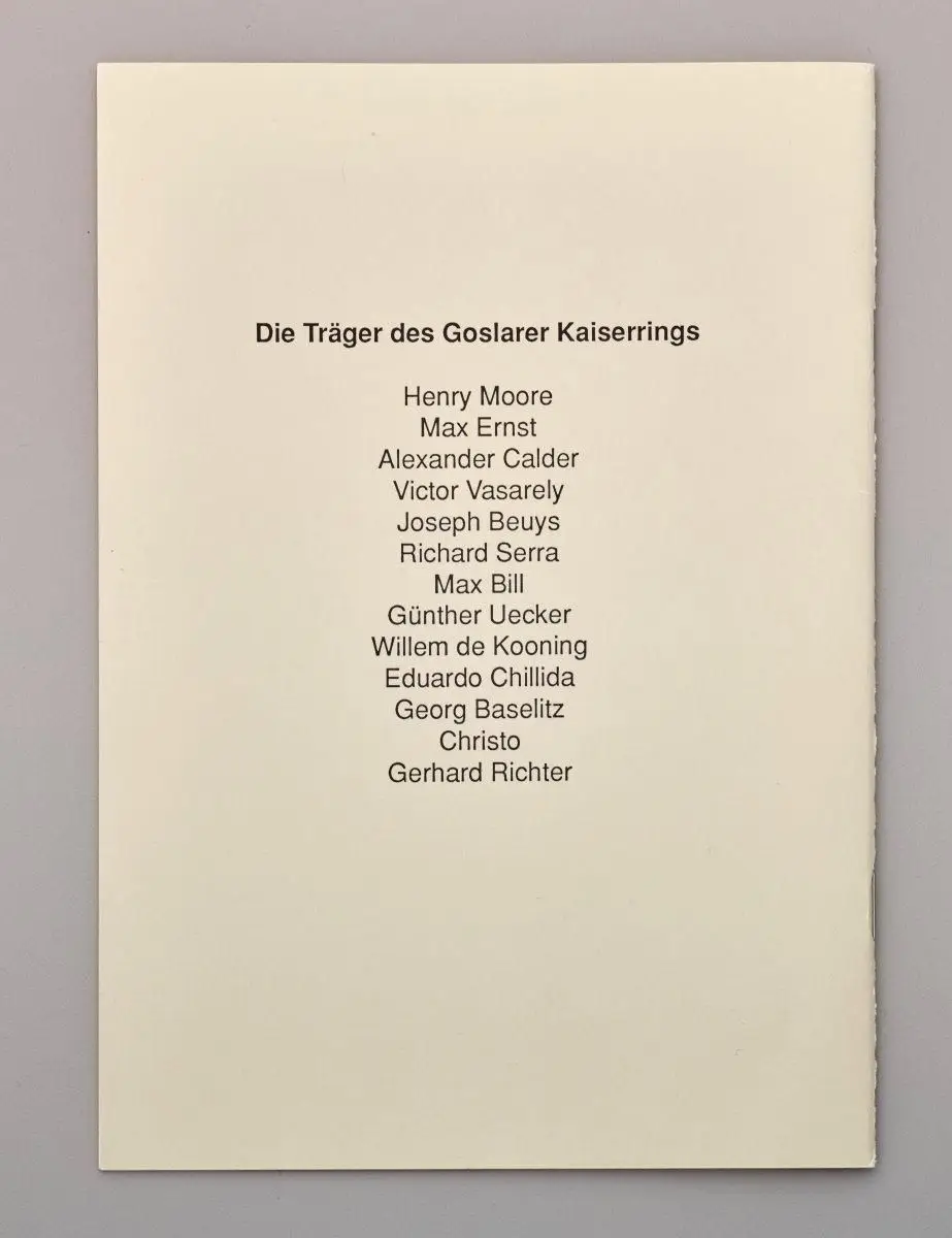 Gerhard Richter. Träger des Goslarer Kaiserrings 1988 by Gerhard Richter