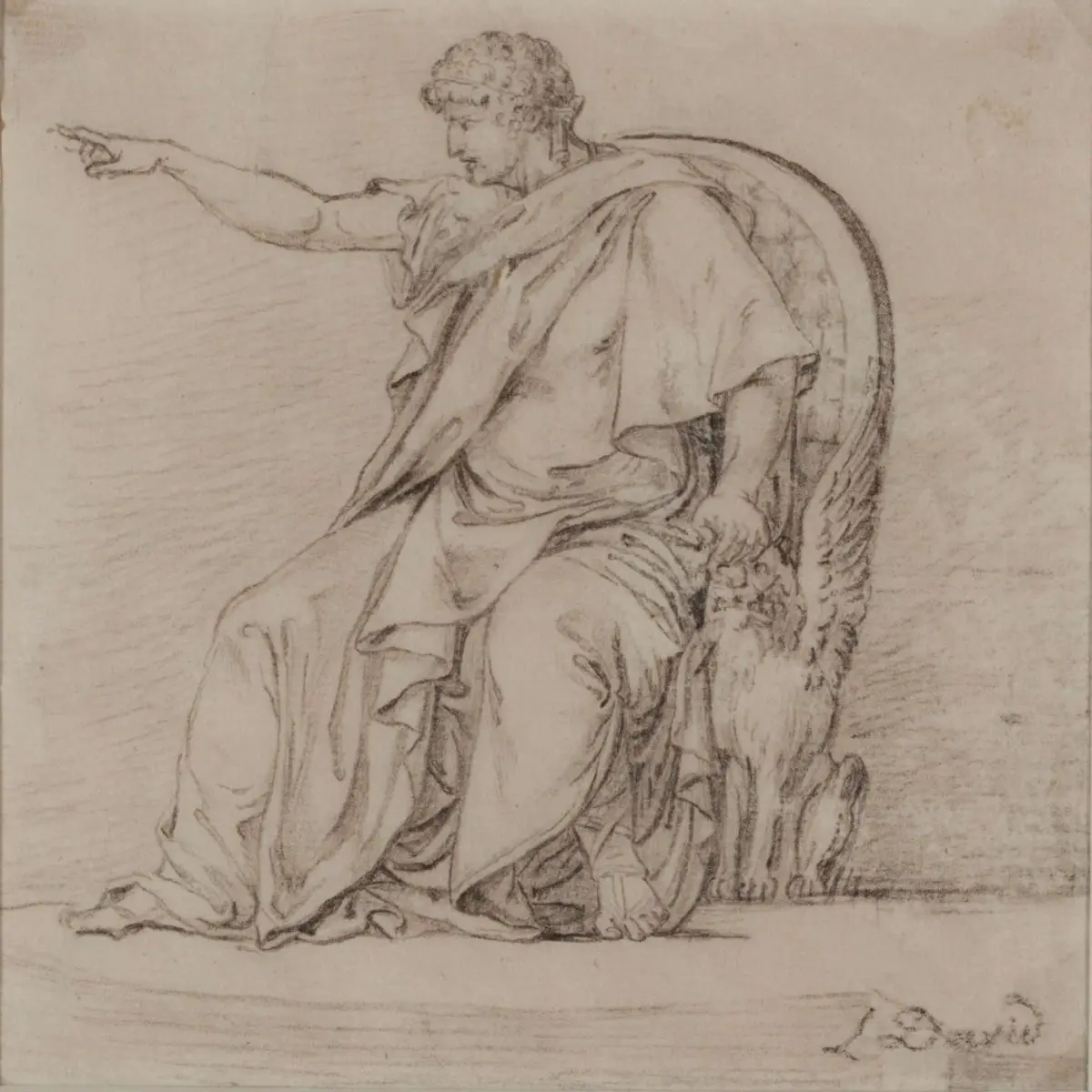 Draped Figure by Jacques-Louis David