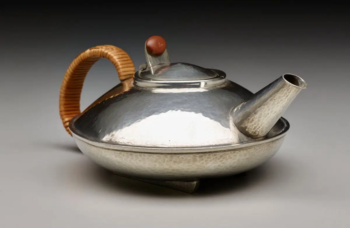 "Tudric," pewter teapot by Archibald Knox