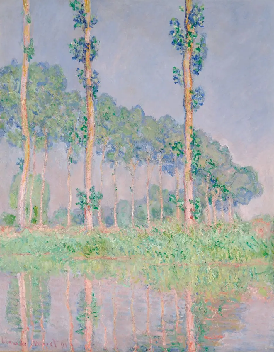 Poplars, Pink Effect by Claude Monet