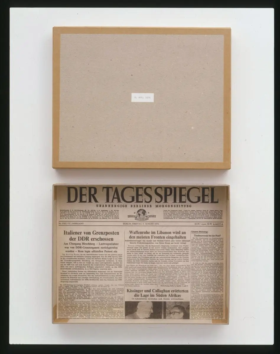 May 25, 1966 (A rocket scientist was killed by a foreign-made .25 caliber pistol, Columbus, Ohio) by On Kawara