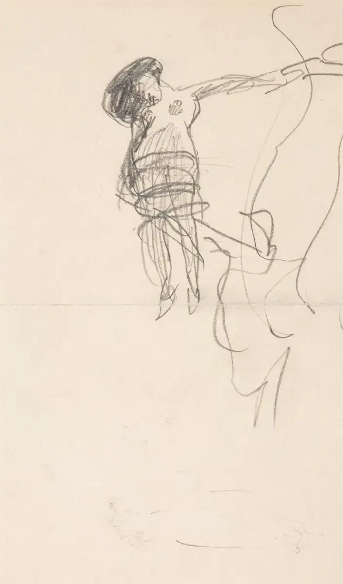 Sketch of figure from “Medicine” (University of Vienna ceiling painting, 1901) by Gustav Klimt