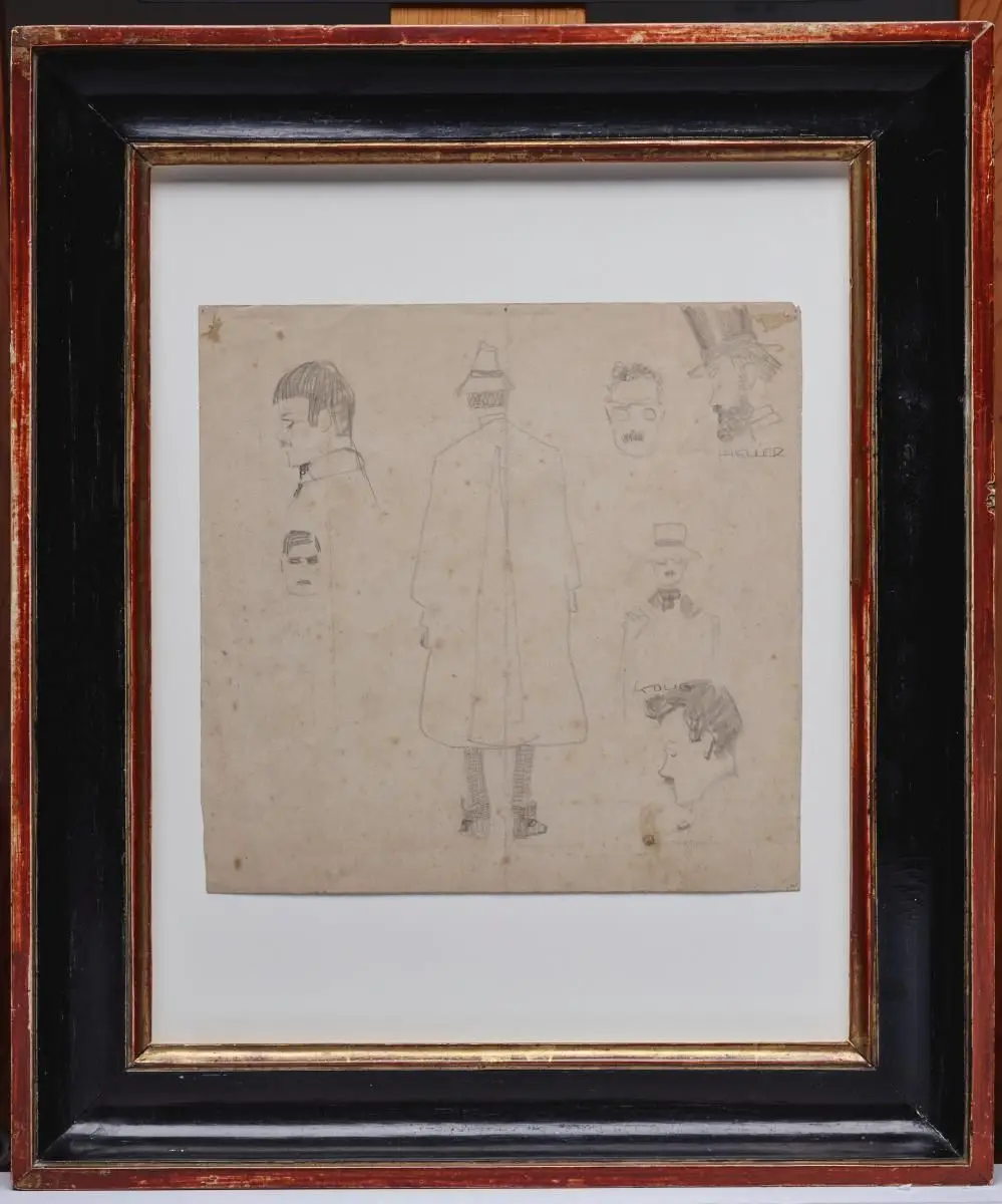 Seven Caricatures of Academy Students by Egon Schiele