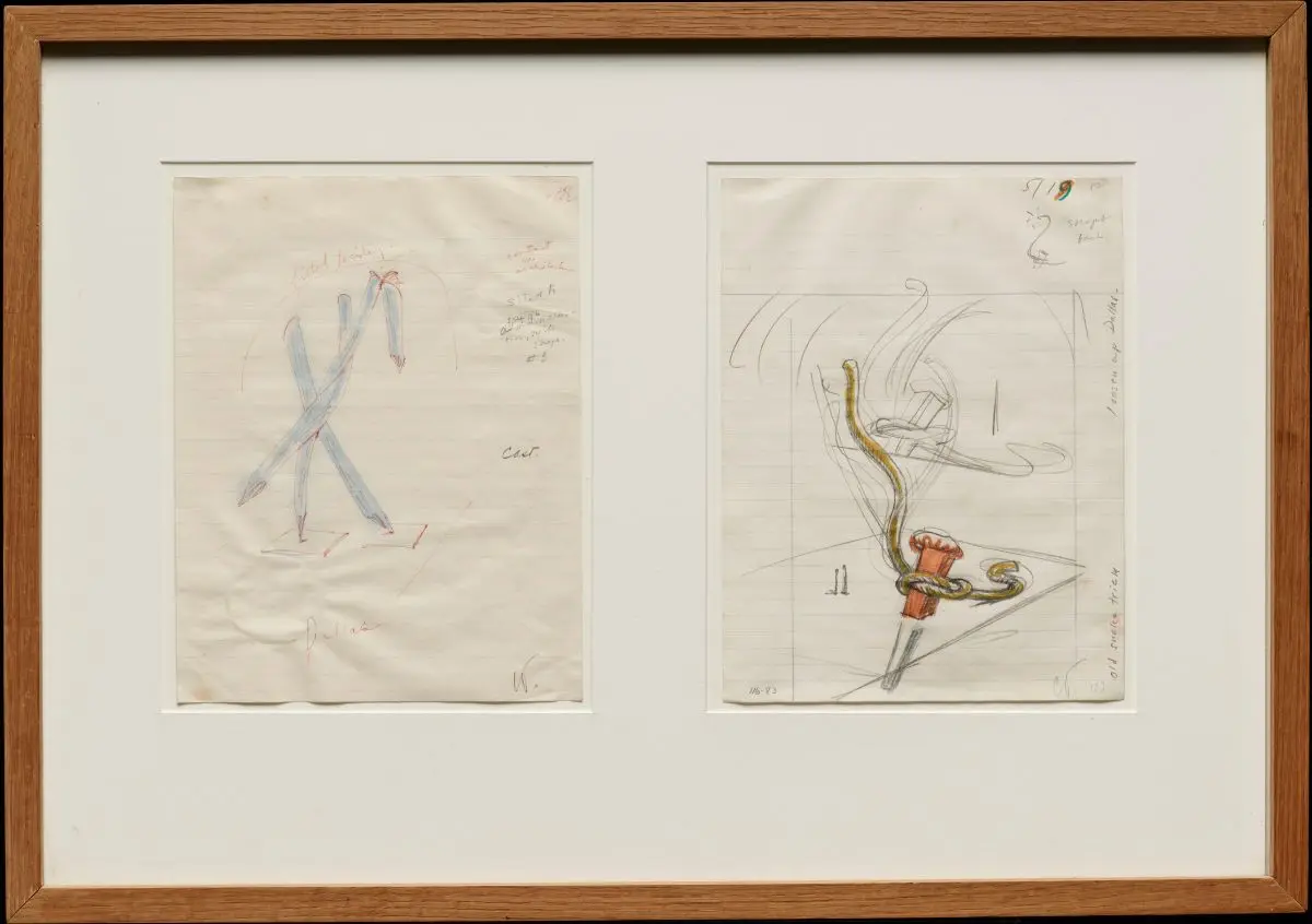 Preparatory drawing for unrealized DMA commission by Claes Thure Oldenburg
