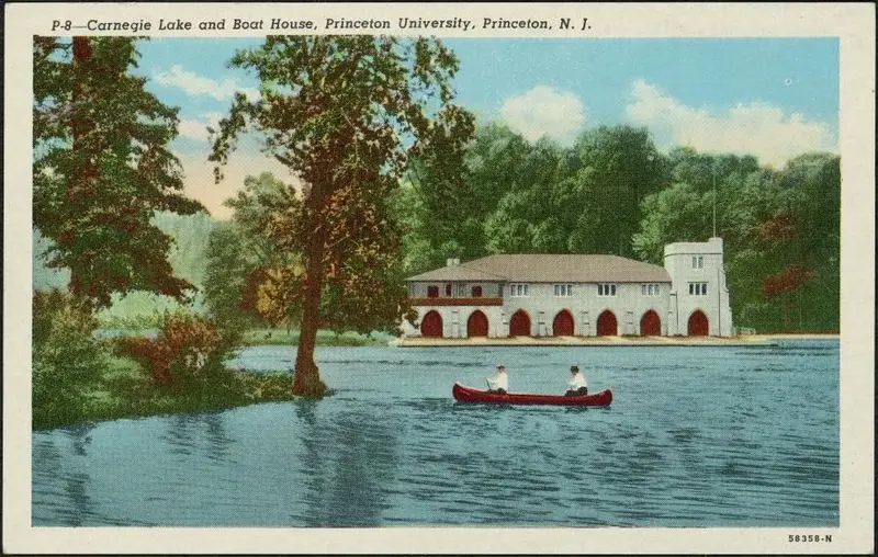 Carnegie Lake and Boat House, Princeton University, Princeton, N.J. by Unknown artist