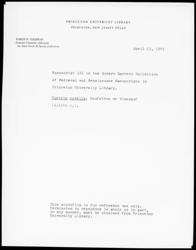 Poetria nova / Geoffrey of Vinsauf by Geoffrey, of Vinsauf, active 1200