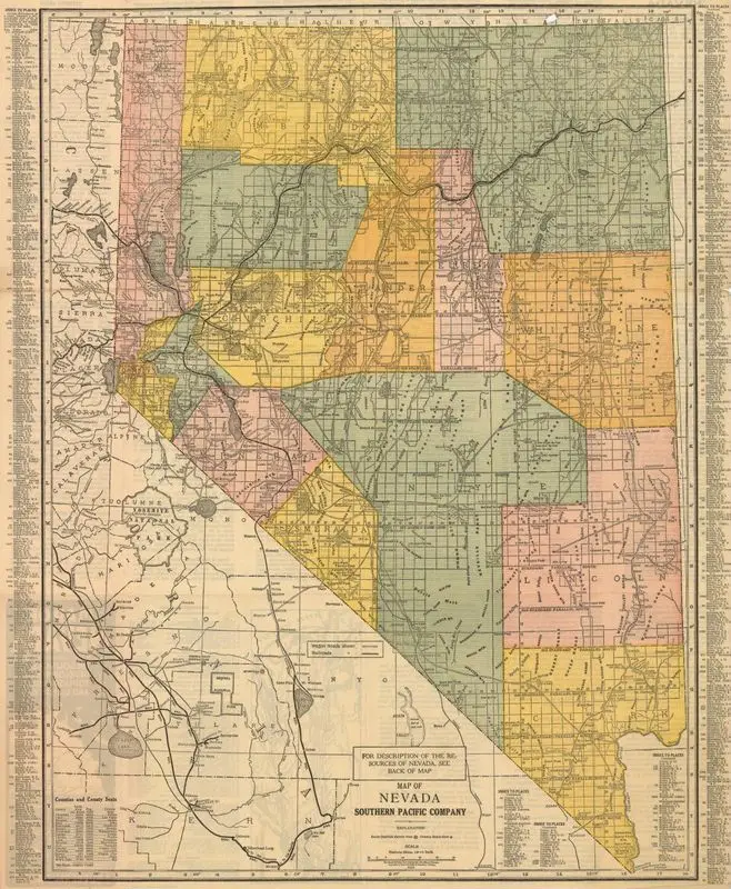 Map of Nevada by Rand McNally and Company