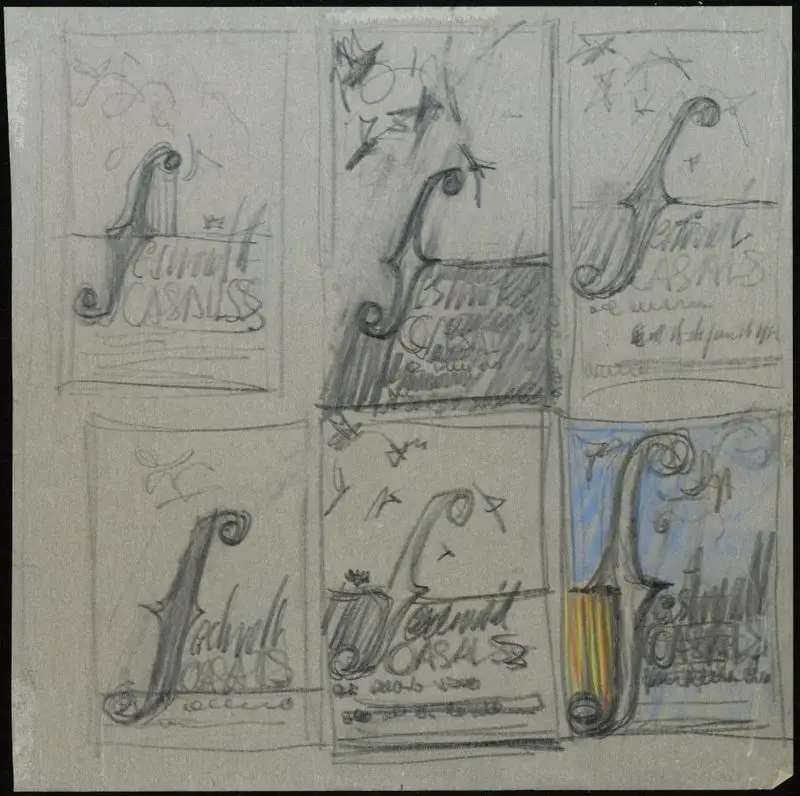 Festival Casals [Studies for posters, bird designs (six versions)]. by Homar