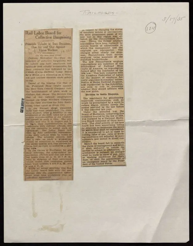 Rail labor board for collective bargaining by Associated Press