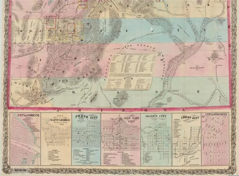 Froiseth's new sectional & mineral map of Utah : compiled from the latest U.S. government surveys and other authentic sources : exhibiting the sections, fractional sections, counties, cities, towns, settlements, mines, railroads and other internal improvements by Froiseth, B. A. M. (Bernard Arnold Martin), 1839-1922